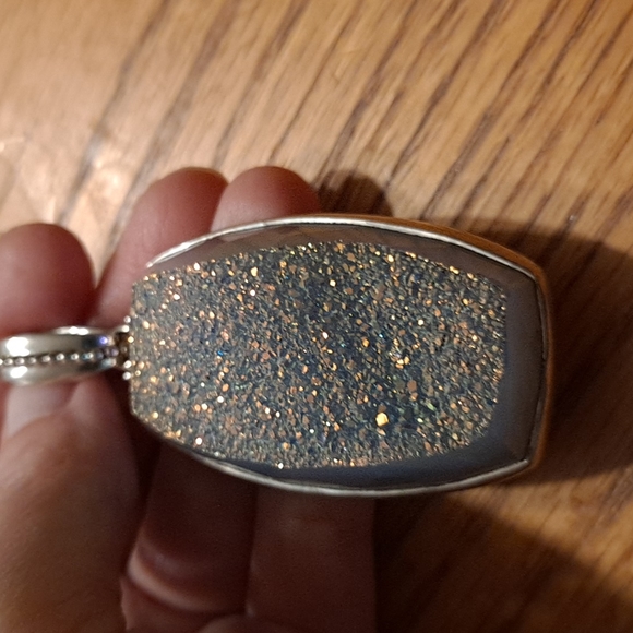 3" COLLEEN LOPEZ CL 35g MYSTIC QUARTZ DRUZY STERLING SILVER PENDANT ENHANCER - Picture 7 of 11